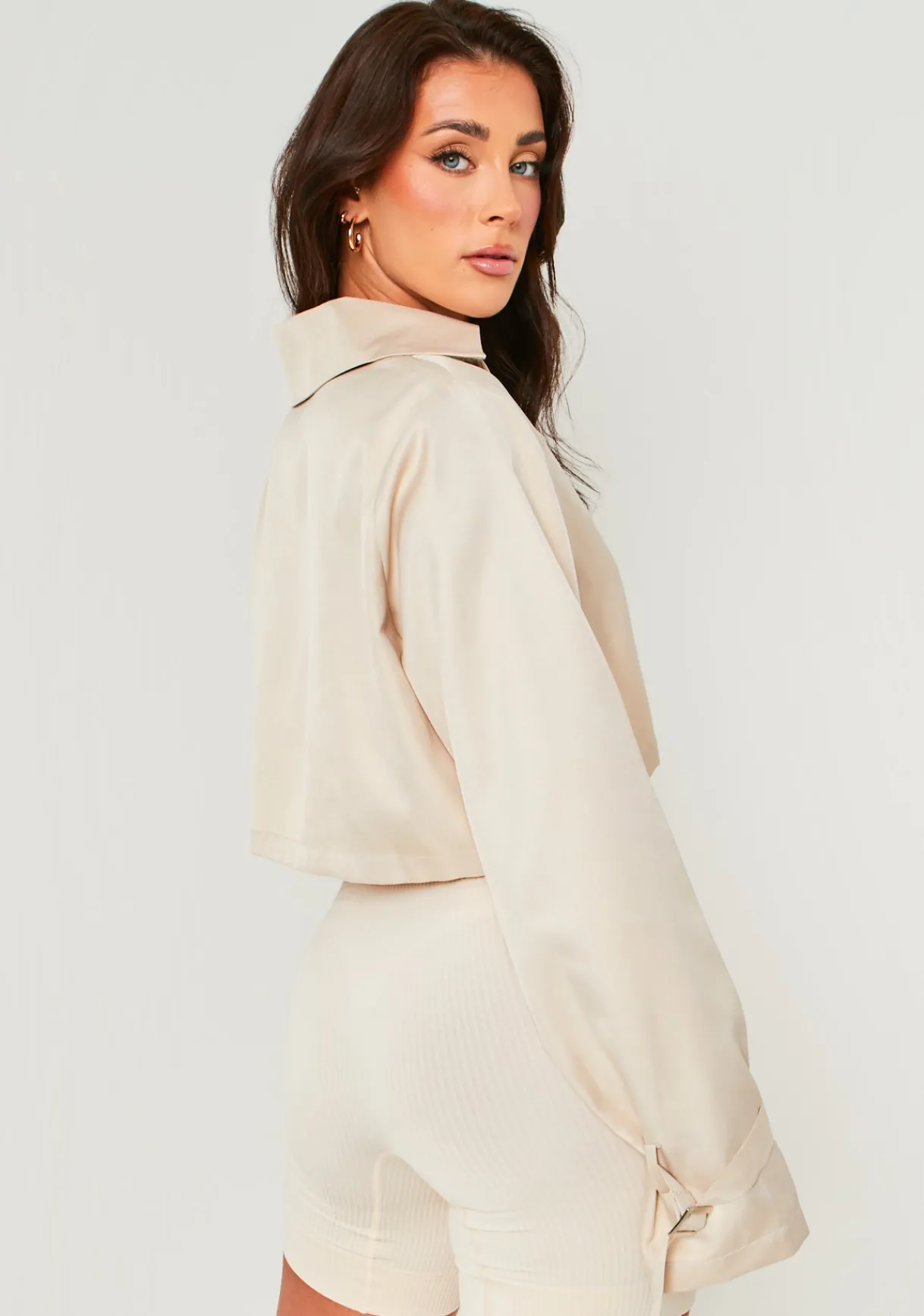 Coats & Jackets*Missy Empire Vera Stone Oversized Cropped Trench