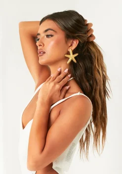 Earrings*Missy Empire Verity Gold Starfish Earrings