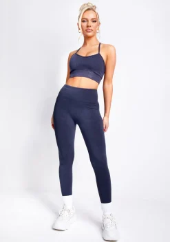 Gym Tops|Tops*Missy Empire Vienna Acid Wash Seamless Active Sports Bra Black