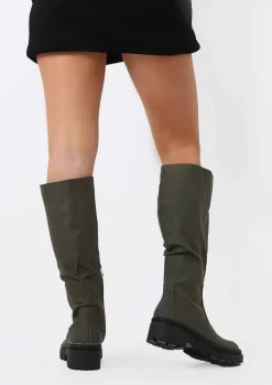 Boots|Rave Outfits*Missy Empire Zeke Khaki Wellie Boots